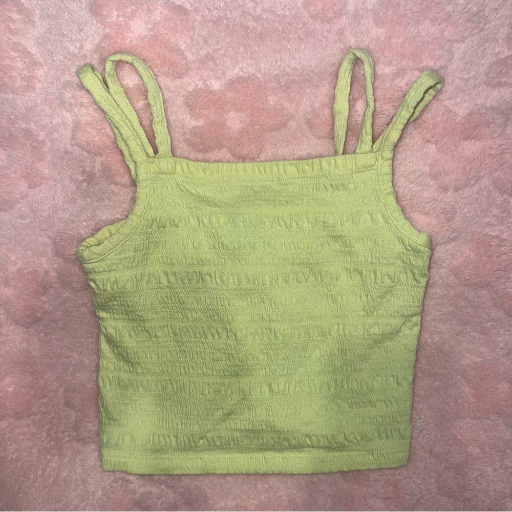 Girls Old Navy Size 6/7 Small Yellow Sleeveless Spaghetti Strap Crop Top